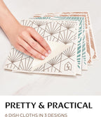 Swedish Dish Cloths for Kitchen - Reusable Dishcloths for Washing Dishes - Each Cellulose Dish Cloth Replaces 15 Rolls of Paper Towels and is More Absorbent Than a Sponge - Dishcloth Set of Six