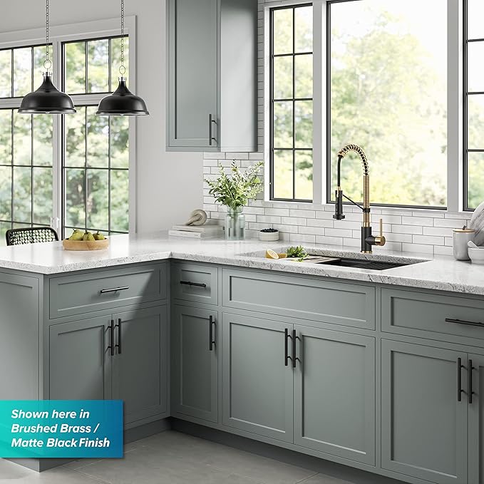 KRAUS Bolden Touchless Sensor Commercial Style 2-Function Single Handle Pull Down Kitchen Faucet in Spot-Free Brushed Brass, KSF-1610BB