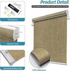 SmartWings Motorized Smart Blinds with Remote, Custom Automatic 100% Blackout Roller Shade Compatible with Alexa/Homekit/Google, Electric Smart Blinds for Indoor Windows, Vigor Wheat