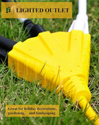 PLUGTUL 2FT Outdoor Extension Cord with Multiple Outlets, 14 Gauge, 3-Outlet, SJTW, 15A 14AWG 1875W SJTW, ETL Listed - Great for Garage, Garden and Home, Yellow