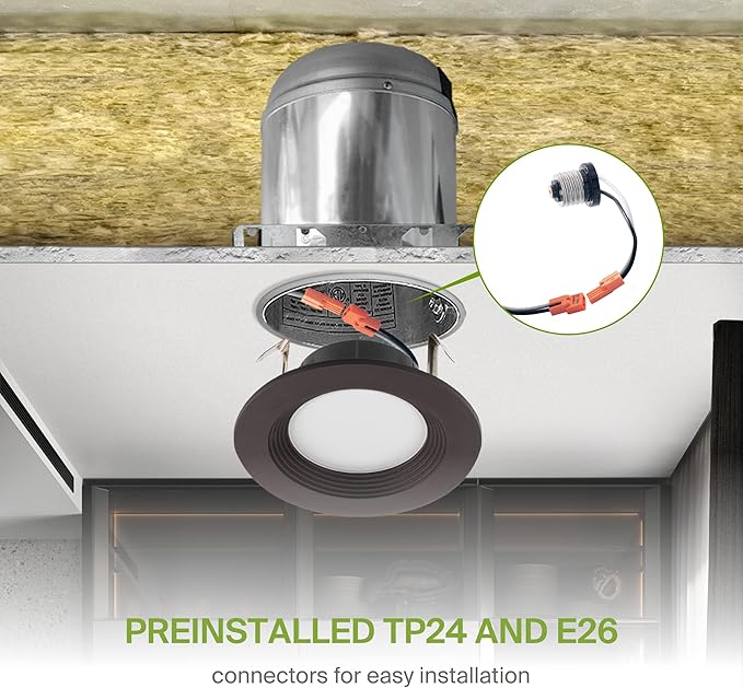 ASD Retrofit LED Recessed Lighting 4 Inch | 9W 700 Lm Wet Rated Dimmable Ceiling Downlights | 2700K-5000K Adjustable CRI90 Bronze Room Recessed Light Fixtures | LED Can Lights, UL 6 Pack