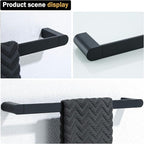 RANDOM Matte Black Towel Bar Rack Holder Rod 18 inch Hand Towel Holder for Bathroom Kitchen Heavy Duty Hardware Accessories Wall Mount Contemporary Hotel Style.96026-2-18MB