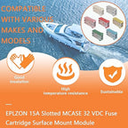 15A 20A 25A 30A 40A 50A 60A 32V Mini Slotted Automotive MCASE Shaped Cartridge Fuse Kit(Pack of 28pcs,4 for Each Model)