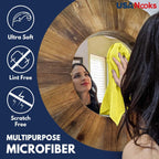 USANOOKS Microfiber Cleaning Cloth Yellow - 50 Pcs 12.5"x12.5" - High Performance - 1200 Washes, Ultra Absorbent Towels Weave Grime & Liquid for Streak-Free Mirror Shine - Car Washing Cloth