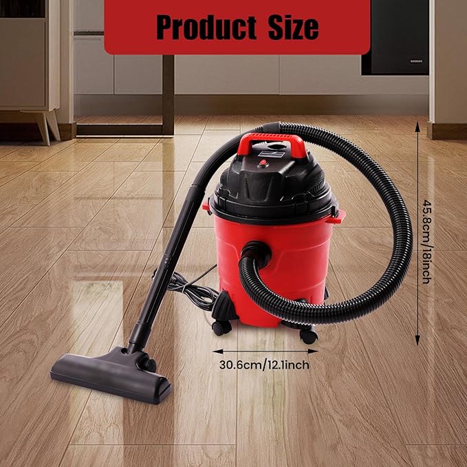 4 Gallon Wet Dry Shop Vac, Powerful Suction Shop Vacuum with Attachments, Portable Heavy-Duty Shop Vacuum 3 in 1 Function for House, Garage & Workshop