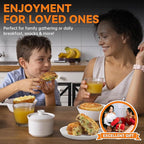 Baker's Friend Multi Stuffed Waffle Maker Thick, 4-Slice with 1.2'' Thick & 4'' Dia, Belgian Mini Waffle Maker Flip, Nonstick Breakfast Sandwich Maker, Stuffed Waffle Iron, Graphite