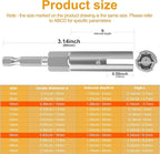 2 Pack 1/4" Hex Shank，Power Wing Nut Driver Set,Slot Wing nuts Drill Bit Socket Wrenches Tools Set, Drills Bits for Panel Nuts screws eye C hook bolt (2 Pack 2 Size （10mm,16mm）)