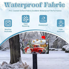 Winter Snowman Mailbox Covers Magnetic Large Size Merry Christmas Truck Mailbox Cover Pine Tree Snow Mailbox Wraps Mailbox Post Cover Oversized Graden Decor Waterproof 25.5 X21 Inch