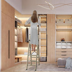 5 Step Ladder Adult Portable Folding Step Stool, Folding Aluminum Step Ladder with Double Padded Treads, Step Ladder with Handle for Home, Kitchen, Outdoor, 330 lb - Champagne Gold