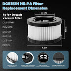 Vac Filter fit for DEWALT DC5151H DCV517B DC515 DCV517 DCV517M1 DC515B 18V 20V Wet Dry Portable Vacuum 2 Pack LUXRILIX