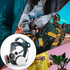 RANKSING Reusable Respirator Full Gas Mask Full 6800 with Filters for Dust, Asbestos, Chemicals while Painting, Spraying