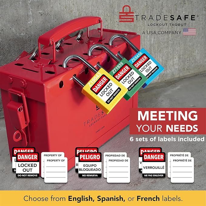 TRADESAFE Lockout Tagout Locks Set - 10 White Loto Locks, Keyed Alike Lockout Locks, 2 Keys Per Lock, OSHA Compliant Lock Out Tag Out Padlocks