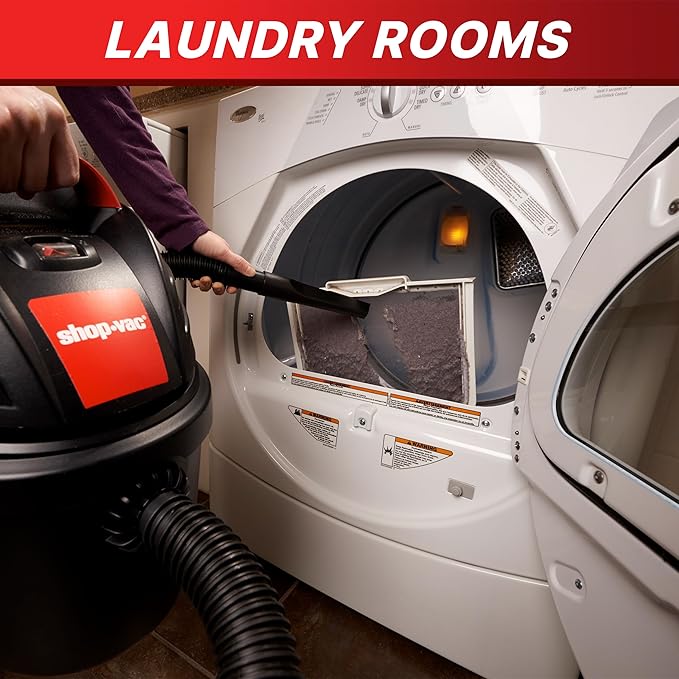 Shop-Vac 9303511 2.5 Gallon Wet Dry Vacuum, 2.5 Peak HP, 1.25 Inch Diameter x 4 Foot Hose, 12 Ft Cord Length, Wall Mounted, Includes Filters, Ideal for Jobsite, Garage, Car & Workshop