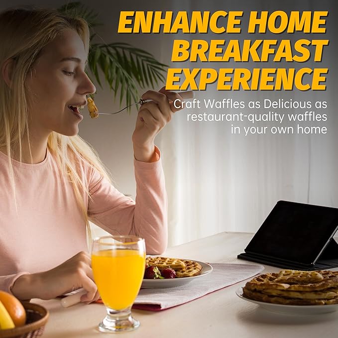 7 Inches Round Classic Waffle Maker Machine, Mini Waffle Maker, Non-stick Waffle Irons, Thin Waffle Maker Crispy, Black
