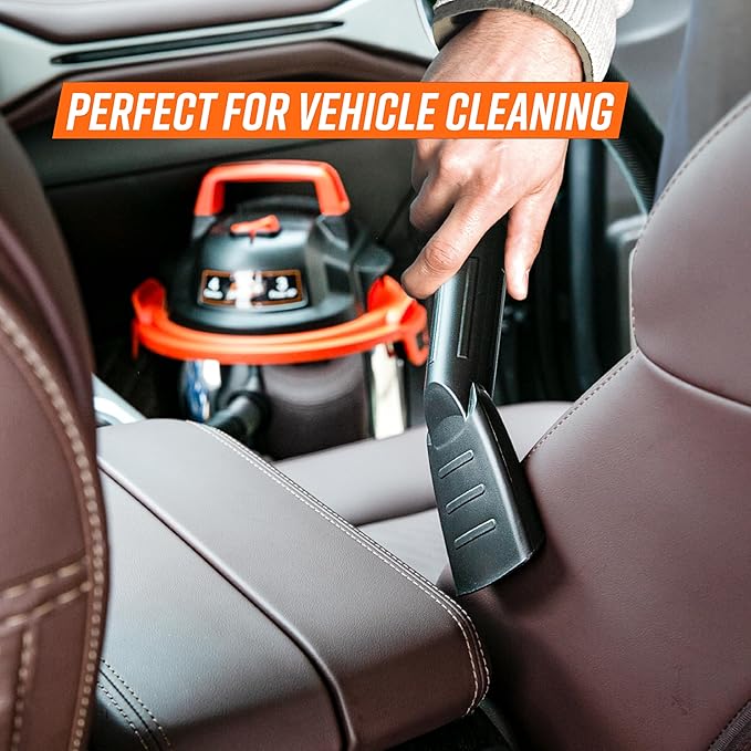 Armor All VO408S 0901 4 Gallon 3 Peak HP Stainless Steel Wet/Dry Vacuum, Orange