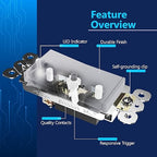 LIDER Minimalist Design Matte Finish Lighted Decorator Switch, Frameless Paddle Light Switch with Locator Light, Grounding Screw, 15A 125V, UL Listed, LS15-1P-SV5P, Silver, 5 Pack