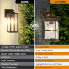 Tipace Outdoor Wall Lantern 2 Pack Black Exterior Wall Sconce with Clear Glass Shade Wall Mount Lights for Entryway,Porch,Doorway(2700K E26 Bulbs Include)