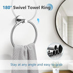 10-Piece Towel Bar Set Polished Chrome Bathroom Hardware Accessories Set Upgraded Towel Hooks Towel Holder Set for Bathroom Stainless Steel Wall Mounted 23.6 Inch