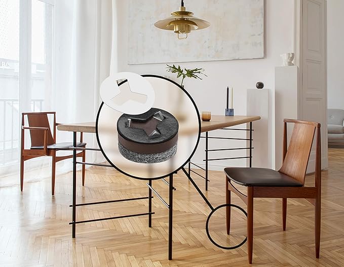 GorillaFelt CB240 Chair Leg Floor Protectors/Felt Glides (Set of 8) Tap On Felt Furniture Pads Guaranteed to Stay On, 3/4 Inch Round Sliders