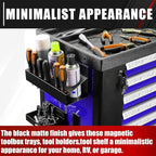 C&T 4-Piece Magnetic Toolbox Shelf, Tray and Holder Set, Magnetic Toolbox Tray Set, Tool Box for Cabinet Side Shelf Storage Van Workshop, Tool Organization and Storage