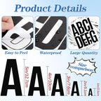 420 PCS 42 Sheets Letter Stickers Big Font Mailbox Numbers and Letters Self Adhesive Vinyl Waterproof Alphabet Number Stickers for Mailbox House Address, Cars, Poster, Business Decor (5 Inch,Black)