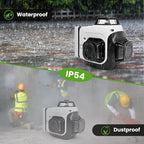 Laser Level 360 Self Leveling, 3x360° 3D Green Line Laser Level for Picture Hanging, Rechargeable Lazer Level with Type-C Charger, 2 * 6000mAh Batteries, Magnetic Rotating Stand and Hard Case