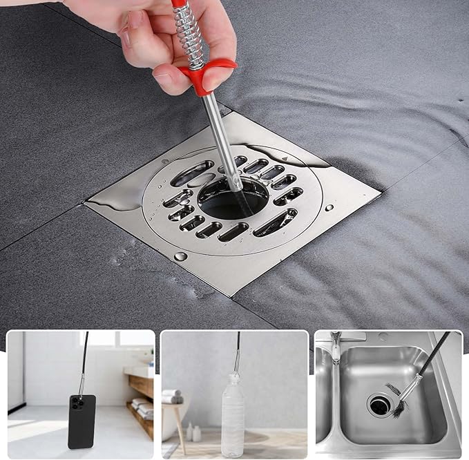 Drain Snake，Toilet Snake，Flexible Grabber Tool For Toilet Sewer Shower Kitchen Bathroom Tub Clogged Drains Opener Cleaning Tool