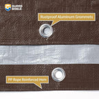 GUARD SHIELD Tarps Heavy Duty Waterproof 16x20 Feet Brown/Silver Poly Tarp Cover Outdoor Thick UV Resistant Tarpaulin with Grommets 10mil (2-Pack)