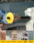 Rock Chisel, Firecore 4 Inch by 8 Inch Masonry Chisel with Hand Guard, Heavy Duty Flat Cold Chisel for Concrete Stone Brick Rock Tile Mortar Breaking Demolishing Carving Splitting Cutting Mason Tools