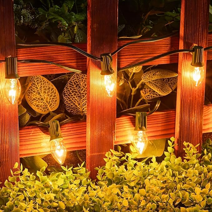 25 Pack Clear Christmas Light Bulbs, E12 Candelabra Base, 5 Watt for String Lights, Replacement C7 Incandescent Bulbs