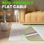 GEARit 360 Rotating Flat Plug Extension Cord (15ft, White) Multi 3-Outlet Extension 16 AWG Wire, Adapter for Small Spaces, Right Angle Socket, ETL Certified - 15 Feet