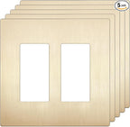 LIDER Matte Finish Double Decorator Switch Cover, Screwless Wall Plate, Mid-Size 2-Gang 4.88" x 4.92", Unbreakable Polycarbonate Thermoplastic, UL Listed, LSWP-32M-BGD5P, Brushed Gold, 5 Pack