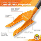 30" Oval Handle Demolition Bar - Tight Space Demo Bar - Versatile Multi Tool - For Home, Bathroom Renovations & DIYs - Trusted by Contractors, Restoration Professionals