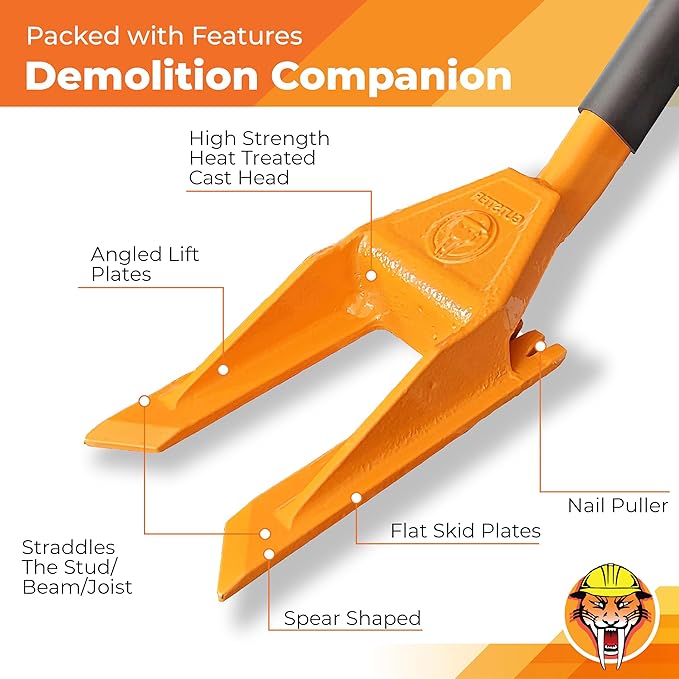 30" Oval Handle Demolition Bar - Tight Space Demo Bar - Versatile Multi Tool - For Home, Bathroom Renovations & DIYs - Trusted by Contractors, Restoration Professionals