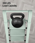 Taranta 3 Step Ladder,Lightweight Aluminum Step Stool with Convenient Handgrip, Folding Ladder with Anti-Slip Pedals, 330lbs Capacity Stepladder for Home, Office, Kitchen-Fairyland Green