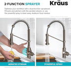 KRAUS Bolden Touchless Sensor Commercial Style 2-Function Single Handle Pull Down Kitchen Faucet in Matte Black, KSF-1610MB