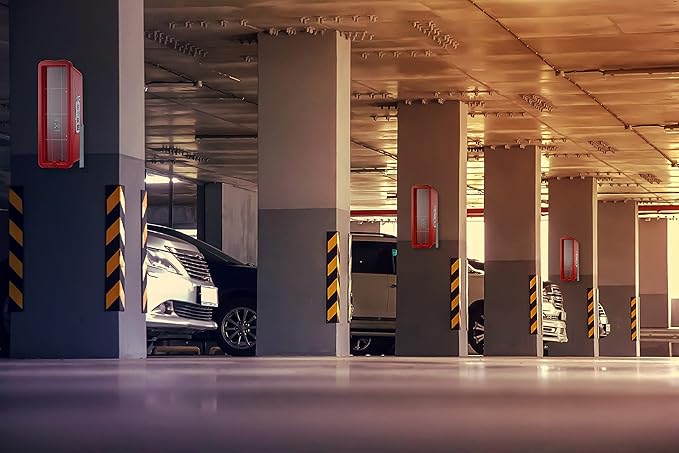 Fire Extinguisher Cabinet Fire Extinguisher Box Outdoor Fire Cabinet Mounted Fire Extinguisher Cabinet Fire Extinguisher Cover (Red with Breaker Bar Attachment, Rx350, Plastic, 20 Pounds, 3, AKA1)