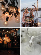 Abeja G40 Replacement Light Bulbs, 5W Clear Globe Bulb fits E12/ C7 Candelabra Screw Base Sockets, 1.5 Inch Clear Light Bulbs for Indoor Outdoor Patio Decor, 25Pack