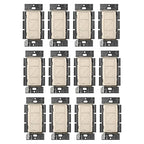 Lutron Caseta Original Smart Dimmer Switch (Lutron Smart Hub Required), for LED Lights, 150 Watt, Single-Pole/3-Way, No Neutral Required, PD-6WCL-LA, Light Almond, 12 Pack