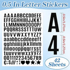 Letter Stickers Small Alphabet Stickers Numbers and Letters Self Adhesive Vinyl Waterproof Sticker for Scrapbooking, Water Bottles,Cup,Mailbox Address,Sign,DIY Crafts Art (Black, 0.5 Inch)