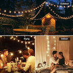 25Pack G40 LED Replacement Bulbs, E12 Candelabra Base, 1W (7W Equivalent) Dimmable 2700K, Shatterproof Plastic Globe for Outdoor String Lights, Patio, Porch, Christmas, Wedding, Cafe & Bistro