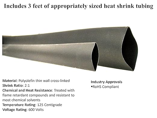 4/0 Gauge 4/0 AWG 50 Feet Red + 50 Feet Black Welding Battery Pure Copper Flexible Cable + 10pcs of 3/8" Tinned Copper Cable Lug Terminal Connectors + 3 Feet Black Heat Shrink Tubing