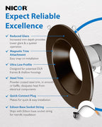 NICOR DLR56609120SOB DLR56(v6) 5/6-inch Oil-Rubbed Bronze 900 Lumen Selectable Recessed LED Downlight