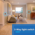 LIDER Minimalist Design Matte Finish Lighted Decorator Switch, Frameless Paddle Light Switch with Locator Light, Grounding Screw, 3-Way or Single Pole, 15A 120V, UL Listed, LS15-3W-BR, Brown