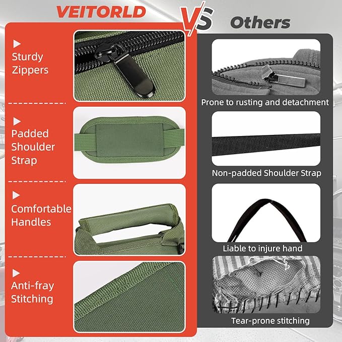 Roll Up Tool Bag, Gifts for Men Dad Husband Him Christmas, Mens Stocking Stuffers, Portable Tools Storage for Men, Heavy Duty Tool Organizer W/Detachable Pouches for Electrician Mechanic Carpenter