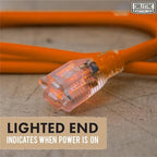 12 Gauge Extension Cord 100 ft, 12/3 SJTW 100 Foot Heavy Duty 3 Prong, Weatherproof Outdoor Power Cord Orange 15 Amp, Great for Major Appliances