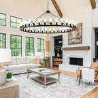 Large black wagon wheel chandelier 64 inch,36-Light Farmhouse wagon Wheel Chandeliers Round Industrial ceiling light fixtures for outdoor porch high ceilings Living Dining Room Foyer Entryway