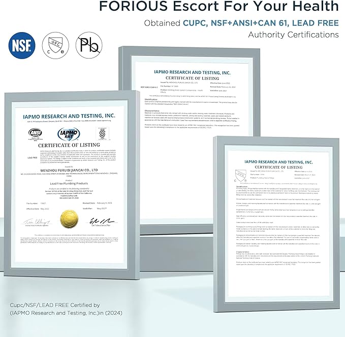 FORIOUS Kitchen Faucets with Pull Down Sprayer, High Arc Single Handle Classic Stainless Steel Sink Faucet 1 or 3 Hole, Suitable for Farmhouse Camper Laundry Rv Bar, Grey