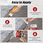 Concrete Crack Filler Repair Adhesive – Quick-Drying Waterproof Cement Crack Filler, Concrete Caulk Sealant for Joints, Walls, Sidewalk, and Foundation(Grey)