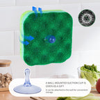 6-Pack Magic Cleaning Sponges with Suction Cups - Heavy Duty 3-Layer Dual-Sided Scrub Pads for Dishes, Stains & Kitchen Surfaces - Durable Non-Scratch Scouring Pads